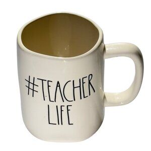 Rae Dunn Artisan Collection Ceramic Mug "#TEACHER LIFE" Dishwasher Safe